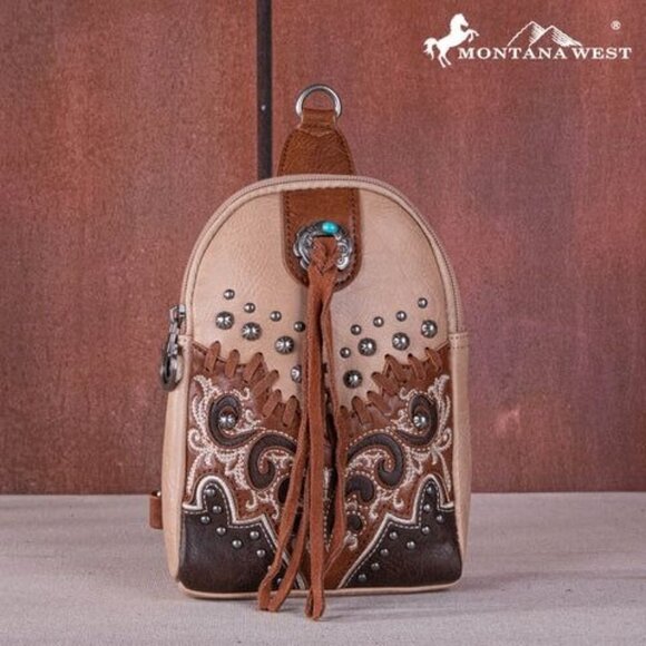 Montana West Embroidered Scroll Cut-out Collection Sling Bag - Picture 10 of 15